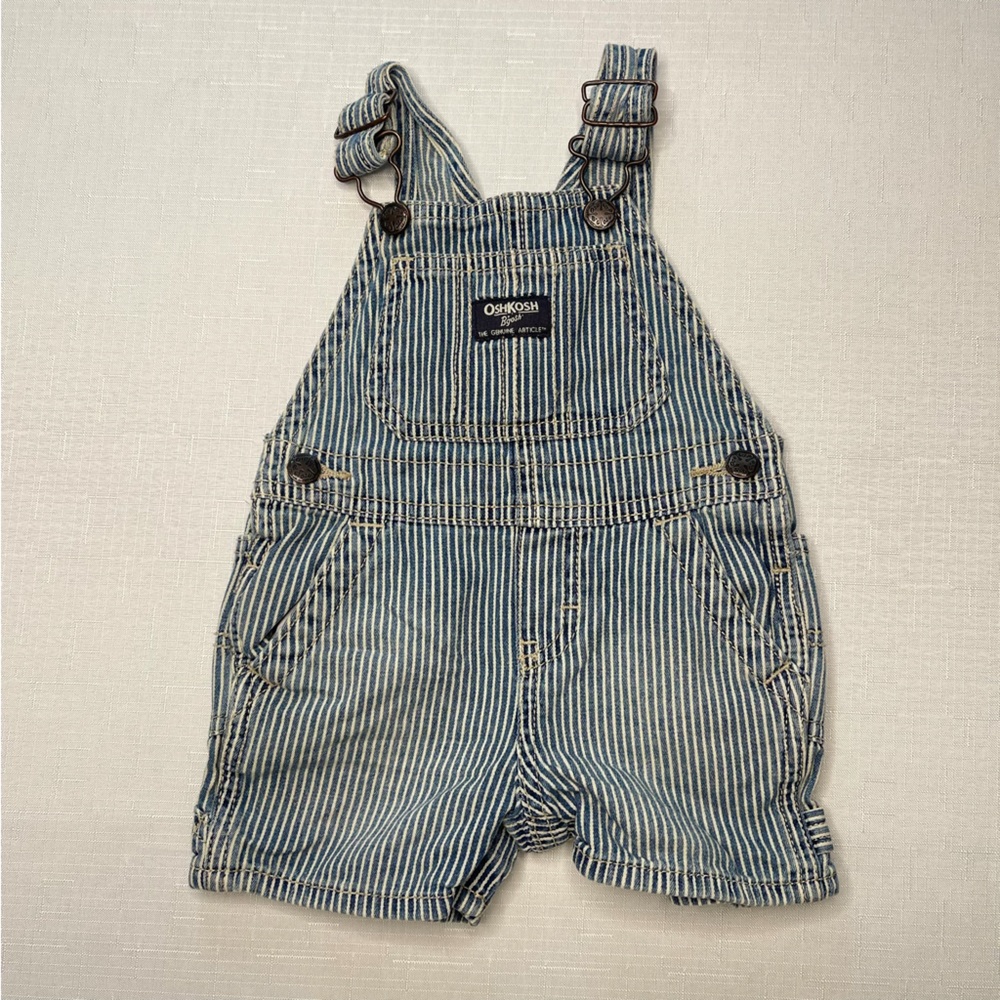 OshKosh B'gosh Navy Striped Overalls denim 9 months
